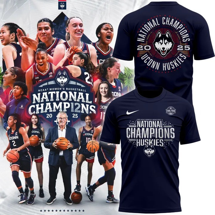 Uconn Women's Basketball National Champions 2025 Shirt Uconn Huskies Lovers Fans Gifts-1