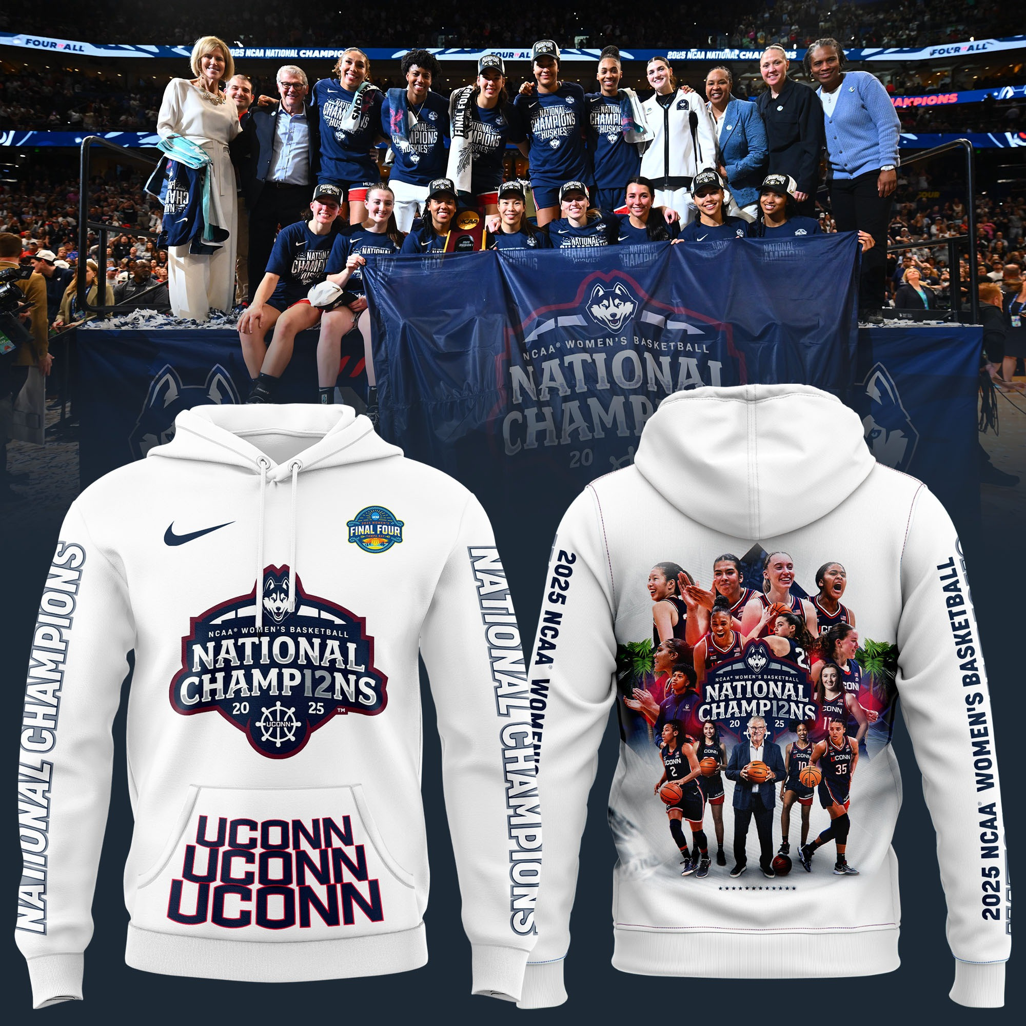 Uconn Women's Basketball National Championship Hoodie 2025 Uconn Huskies Fan Gear Merch-1 Uconn Women's Basketball National Championship Hoodie 2025 Uconn Huskies Fan Gear Merch-1