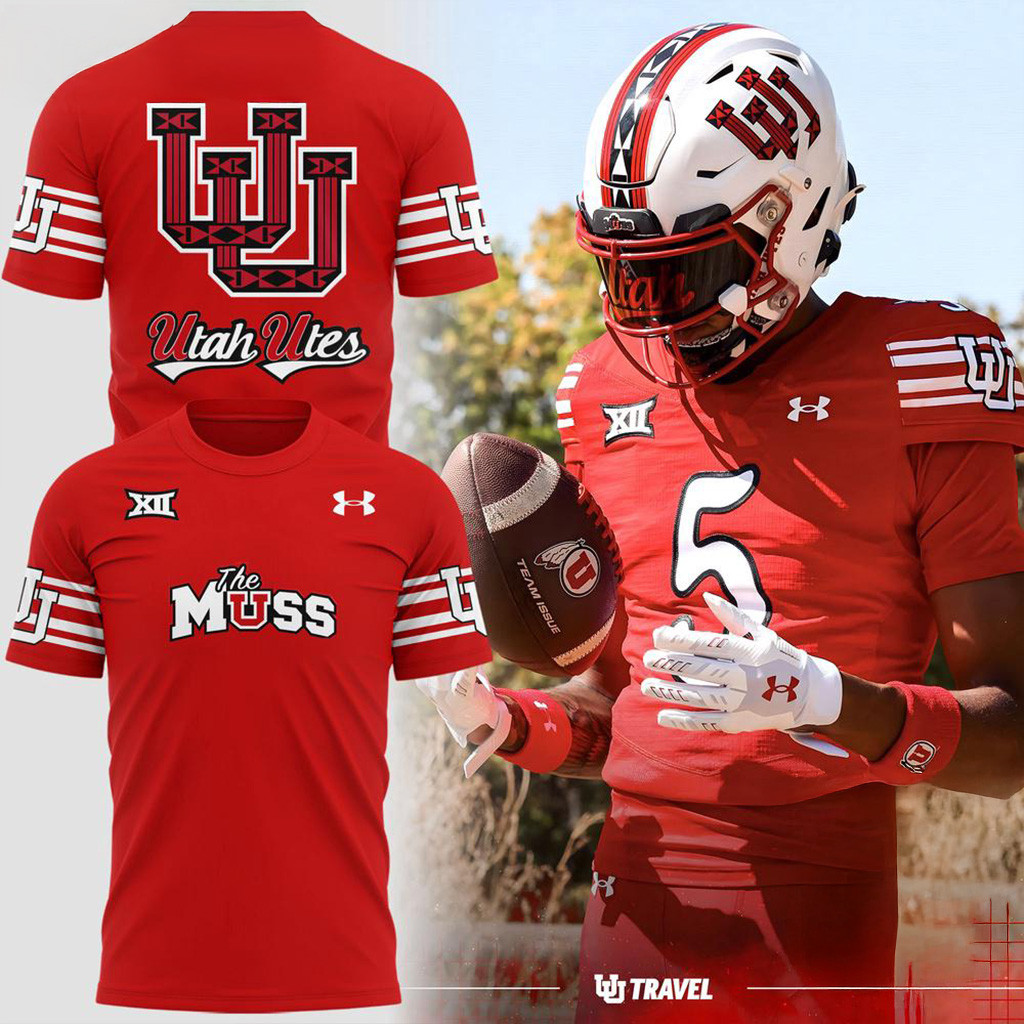 Utah Utes Football THE MUSS 2025 Red T-Shirt Utes Merch Christmas Gift Ideas For Dad-1