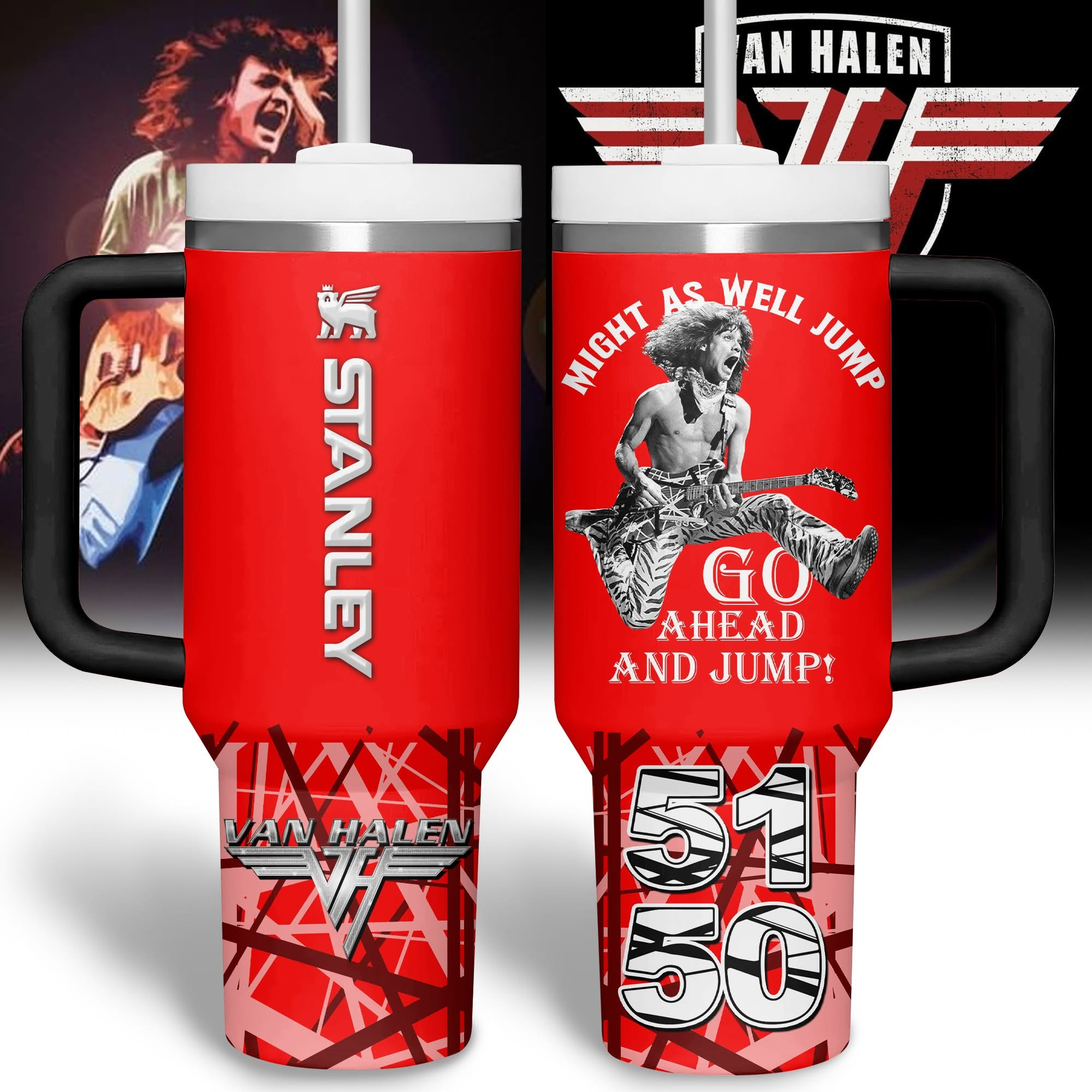 Van Halen Tumbler Merchandise Might As Well Jump Go Ahead And Jump 50 51 Gifts For Fans-1 Van Halen Tumbler Merchandise Might As Well Jump Go Ahead And Jump 50 51 Gifts For Fans-1