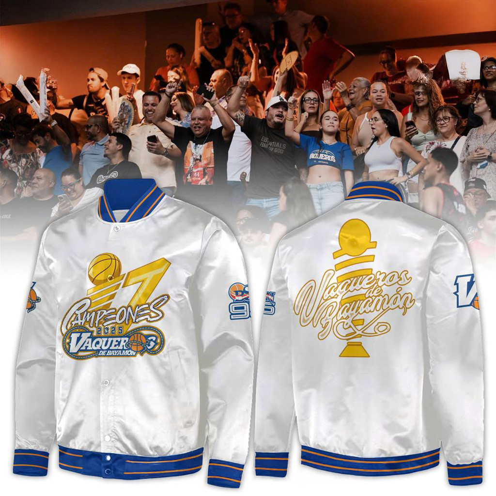 Vaqueros de Bayamon 17 Campeones BSN White Bomber Jacket Christmas Gifts For Husband-1