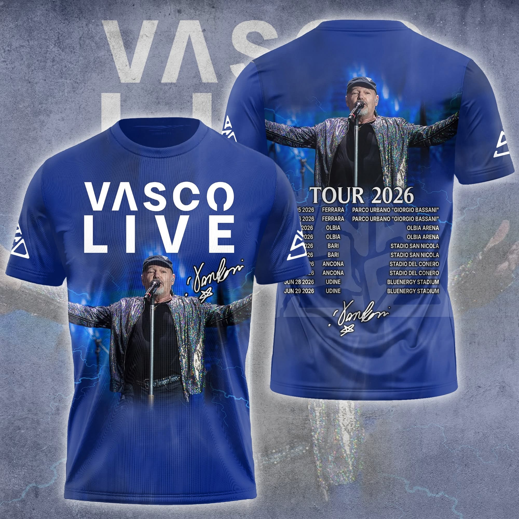 Vasco Rossi Tour Merch Dates 2026 T-Shirt Vasco Rossi Concert Cool Gifts For Fans-1