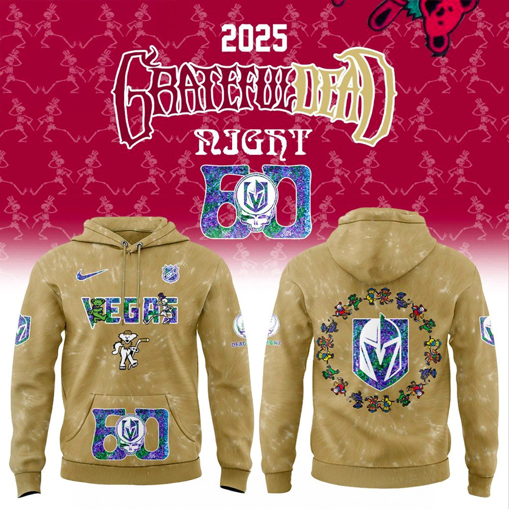 Vegas Golden Knights Grateful Dead 60th Anniversary Hoodie Knights Merch Present Ideas For Son-1