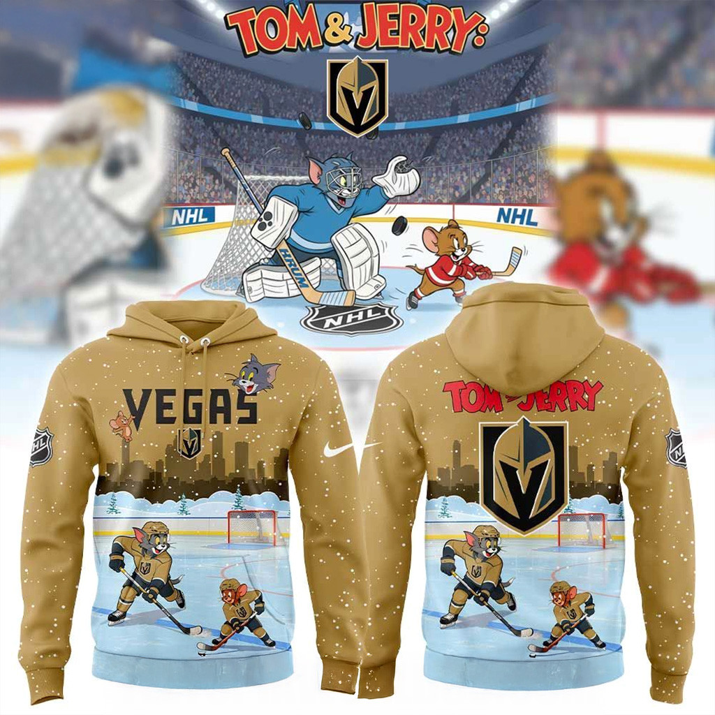 Vegas Golden Knights Tom Cat and Jerry Mouse Hoodie Knights Merch Dad Christmas Gifts-1