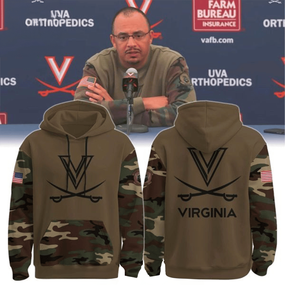 Virginia Cavaliers Camo Hoodie Military Memorial Hoodie Football Merch Gifts For Cavaliers Fan-1
