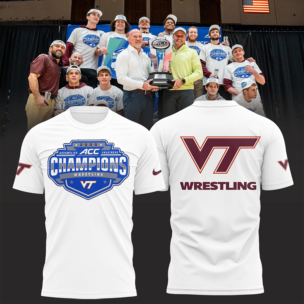Virginia Tech Hokies 2025 ACC Wrestling Champions Shirt VT Hokies Fan Merch Best Gifts-1