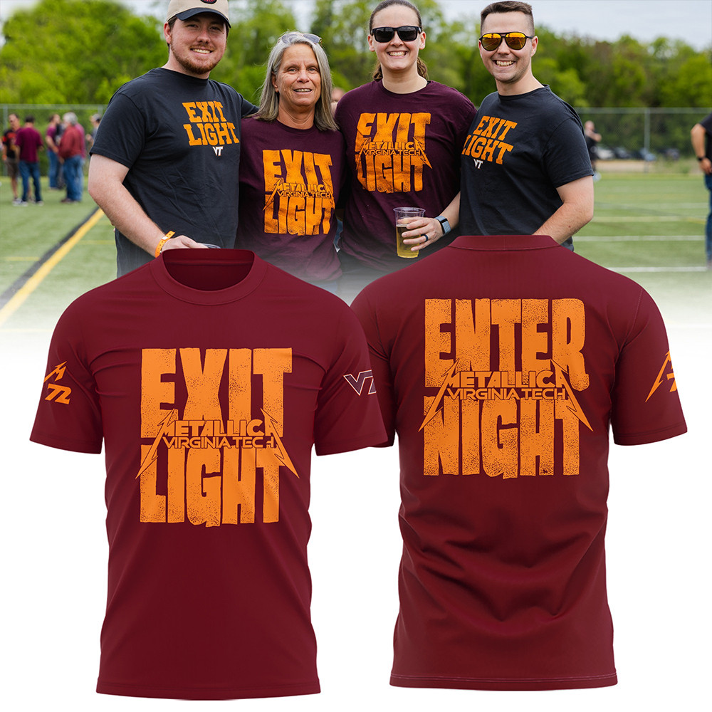 Virginia Tech Metallica M72 2025 Merch T-Shirt Exit Light Enter Night Best Gifts For Fans-1