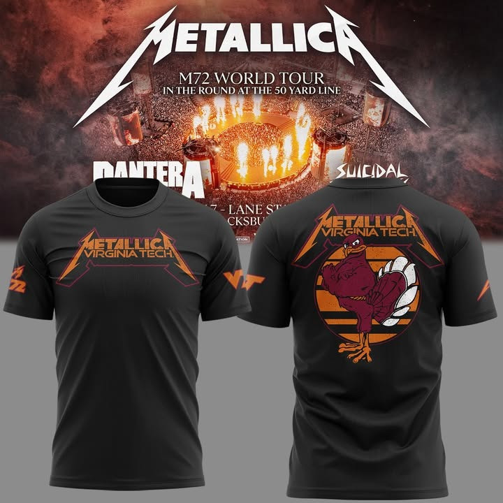 Virginia Tech Metallica M72 Tour Merch T-Shirt Music Lover Rock Fan Best Gifts For Him Her-1