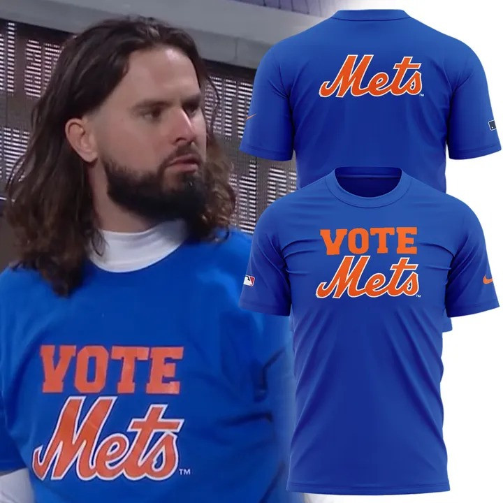 Vote Mets T-Shirt Blue MLB New York NY Mets Merch Baseball Lover Fan Gifts For Him-1