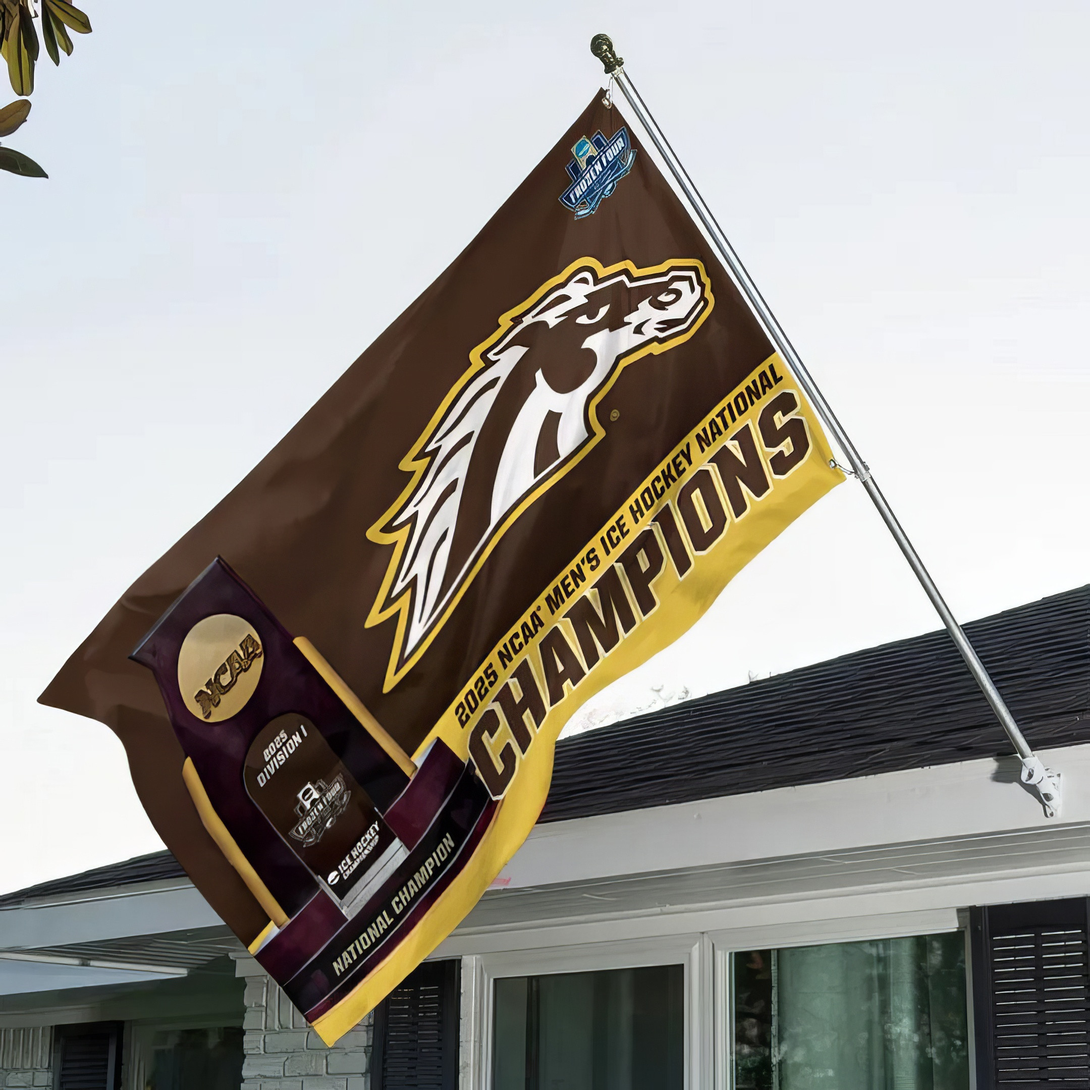 WMU Hockey 2025 National Champion Flag Birthday Gifts For Hockey Fans-1 WMU Hockey 2025 National Champion Flag Birthday Gifts For Hockey Fans-1