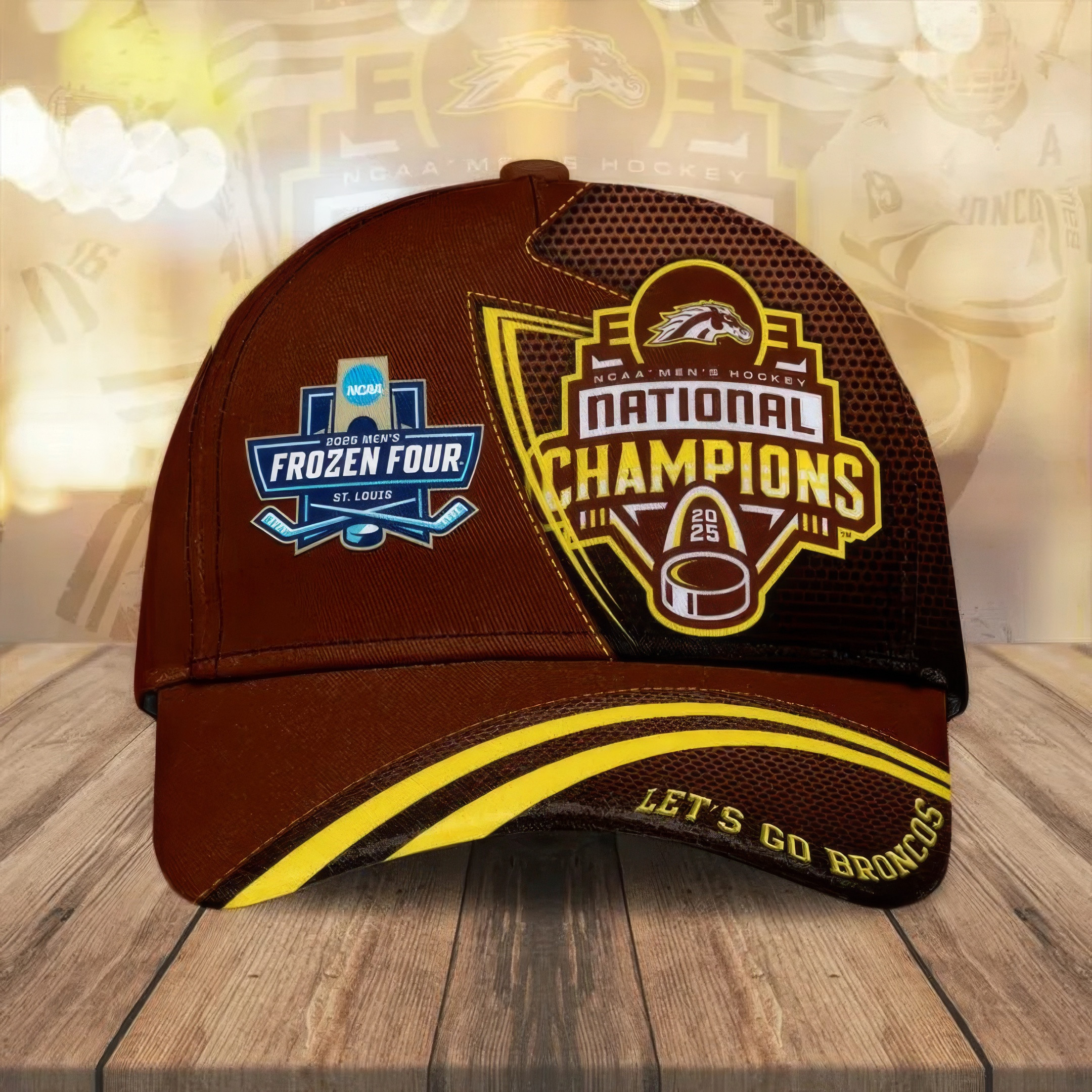 WMU Hockey 2025 National Champion Hat Unique Gifts For Hockey Fans-1