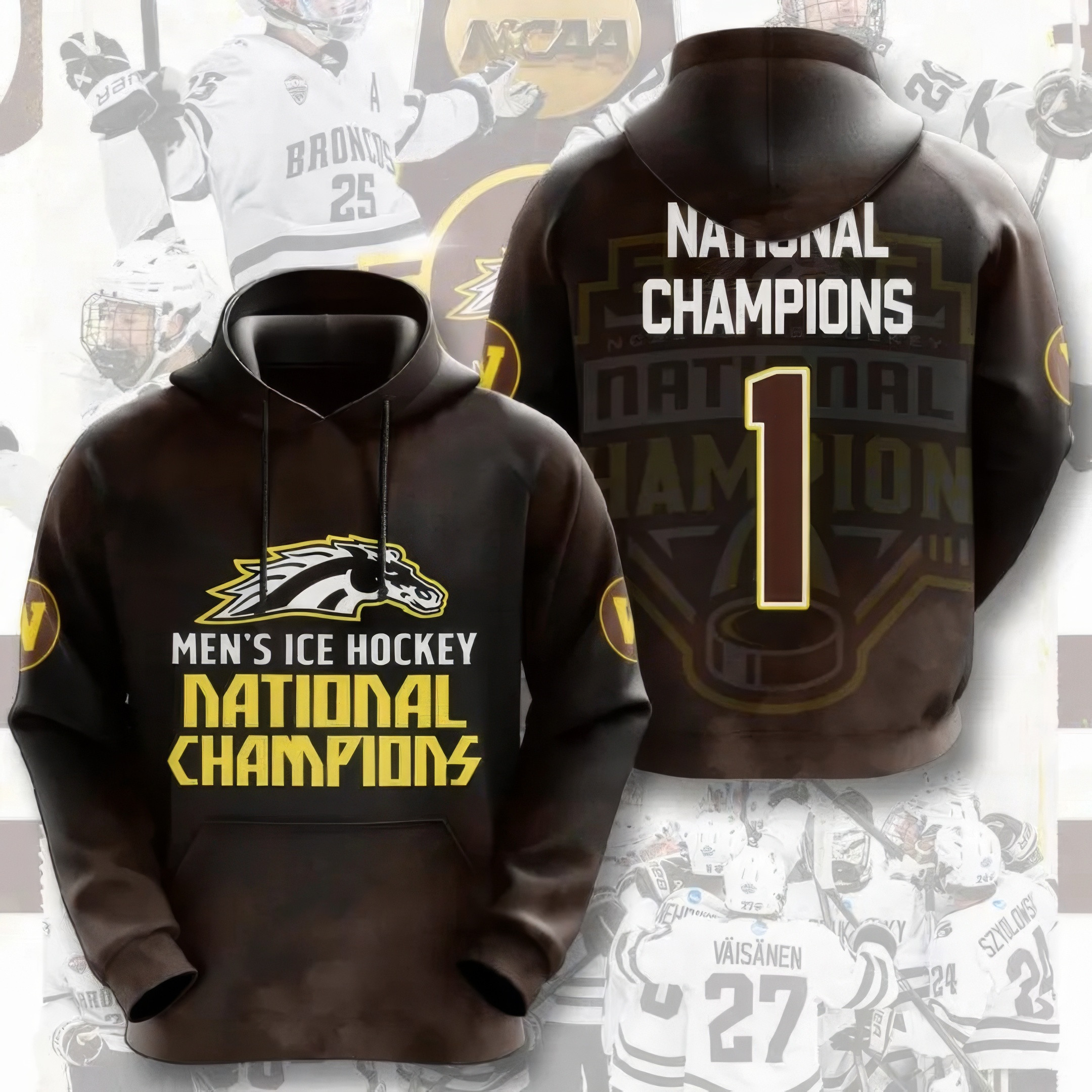 WMU Hockey 2025 National Champion Hoodie Birthday Gifts For Hockey Fans-1