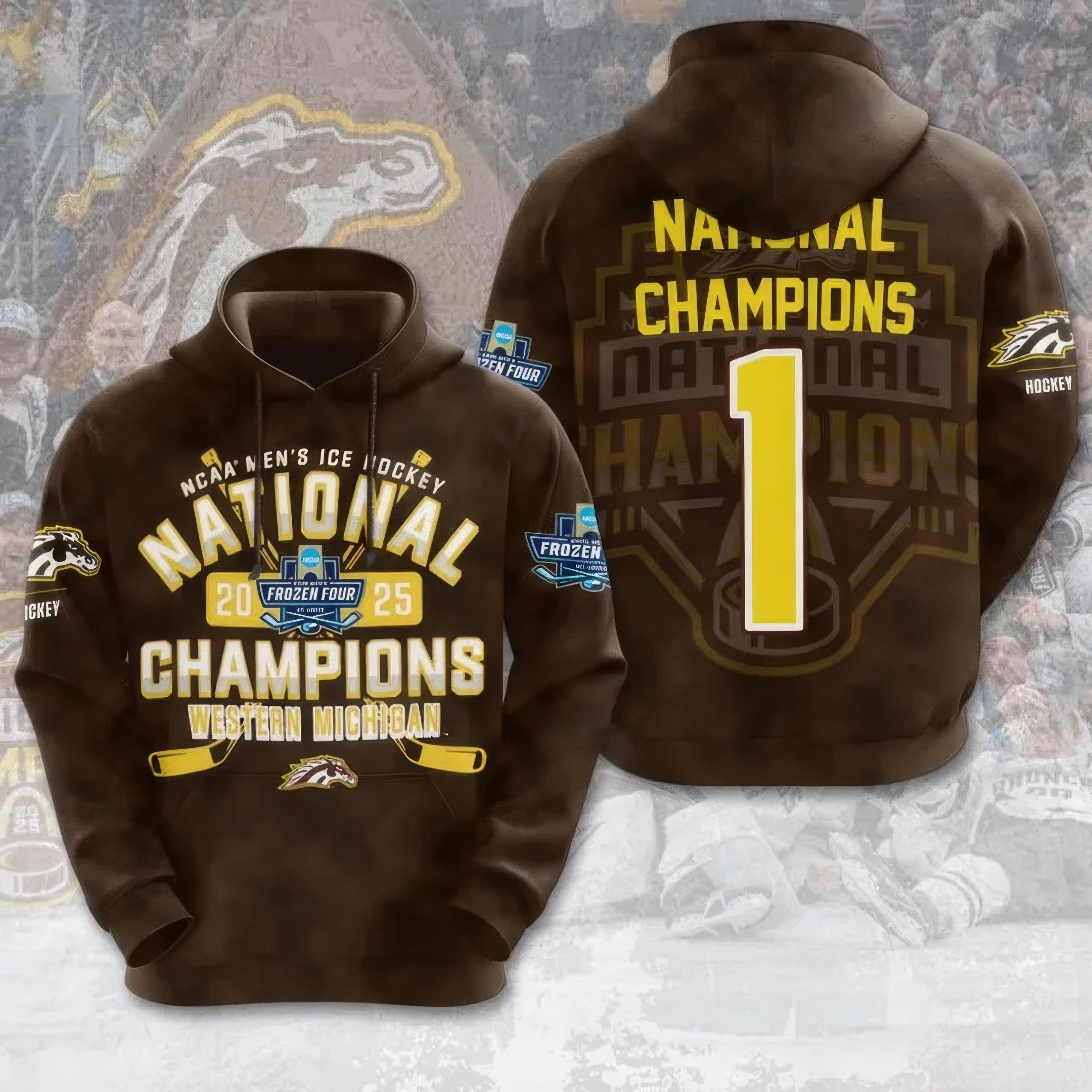 WMU Hockey 2025 National Champion Hoodie Gift Ideas For Hockey Fans-1