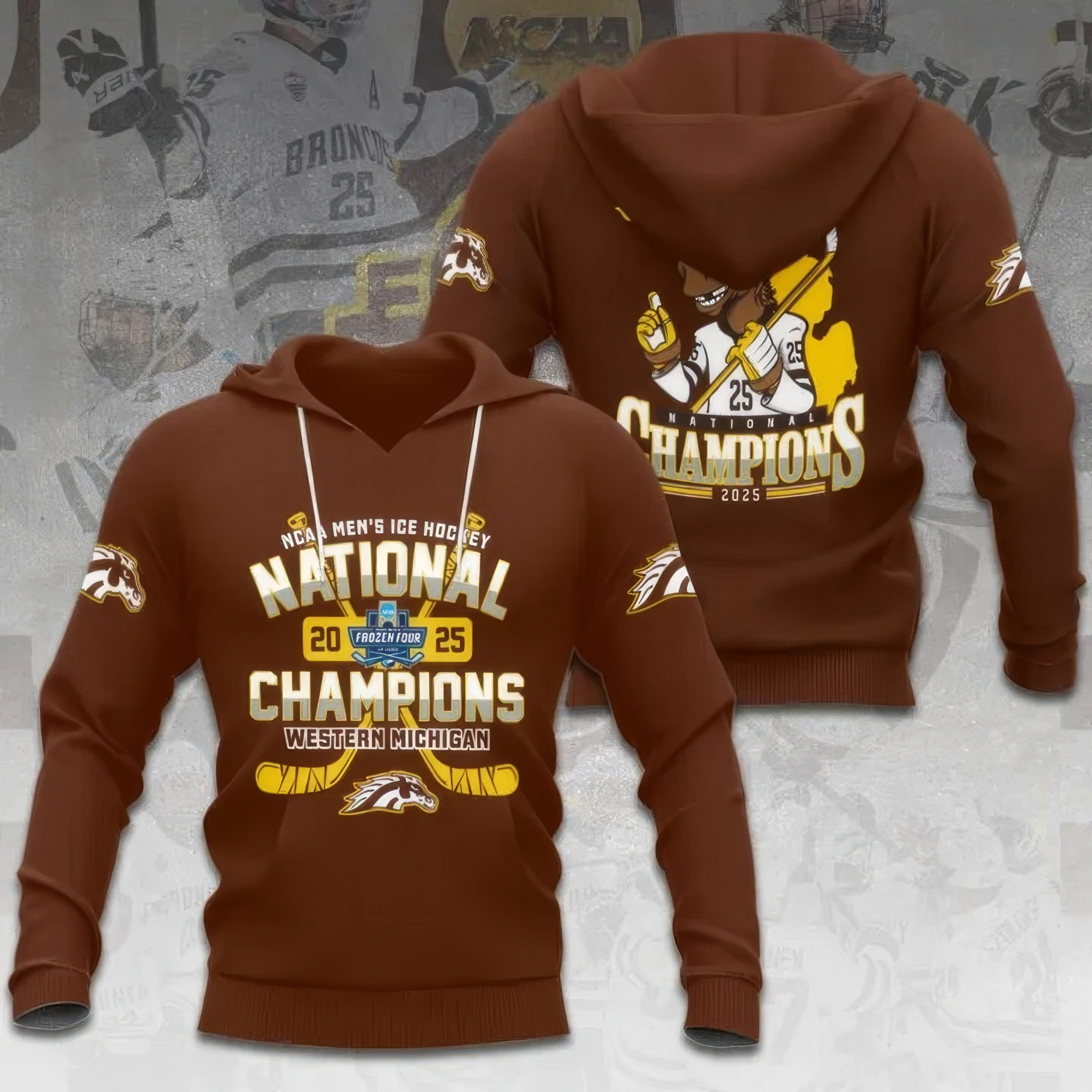 WMU Hockey 2025 National Champion Hoodie Gift Ideas For Hockey Lovers-1