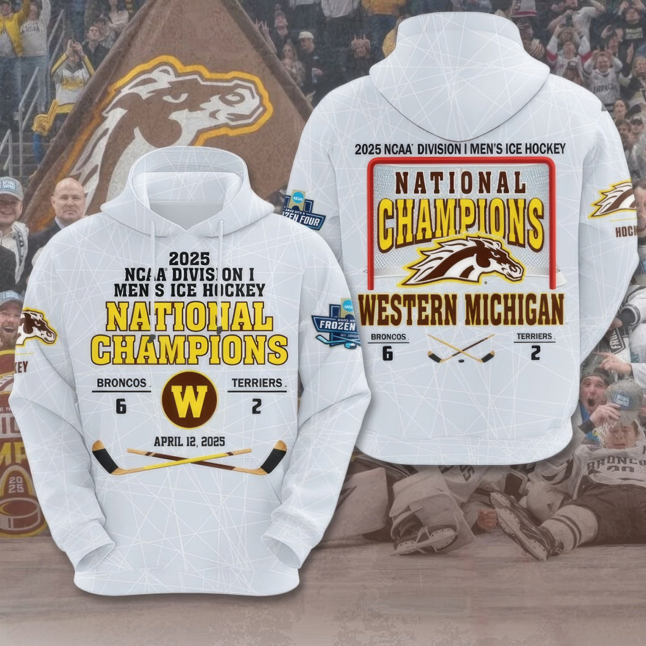 WMU Hockey 2025 National Champion Hoodie Great Gifts For Hockey Fans-1