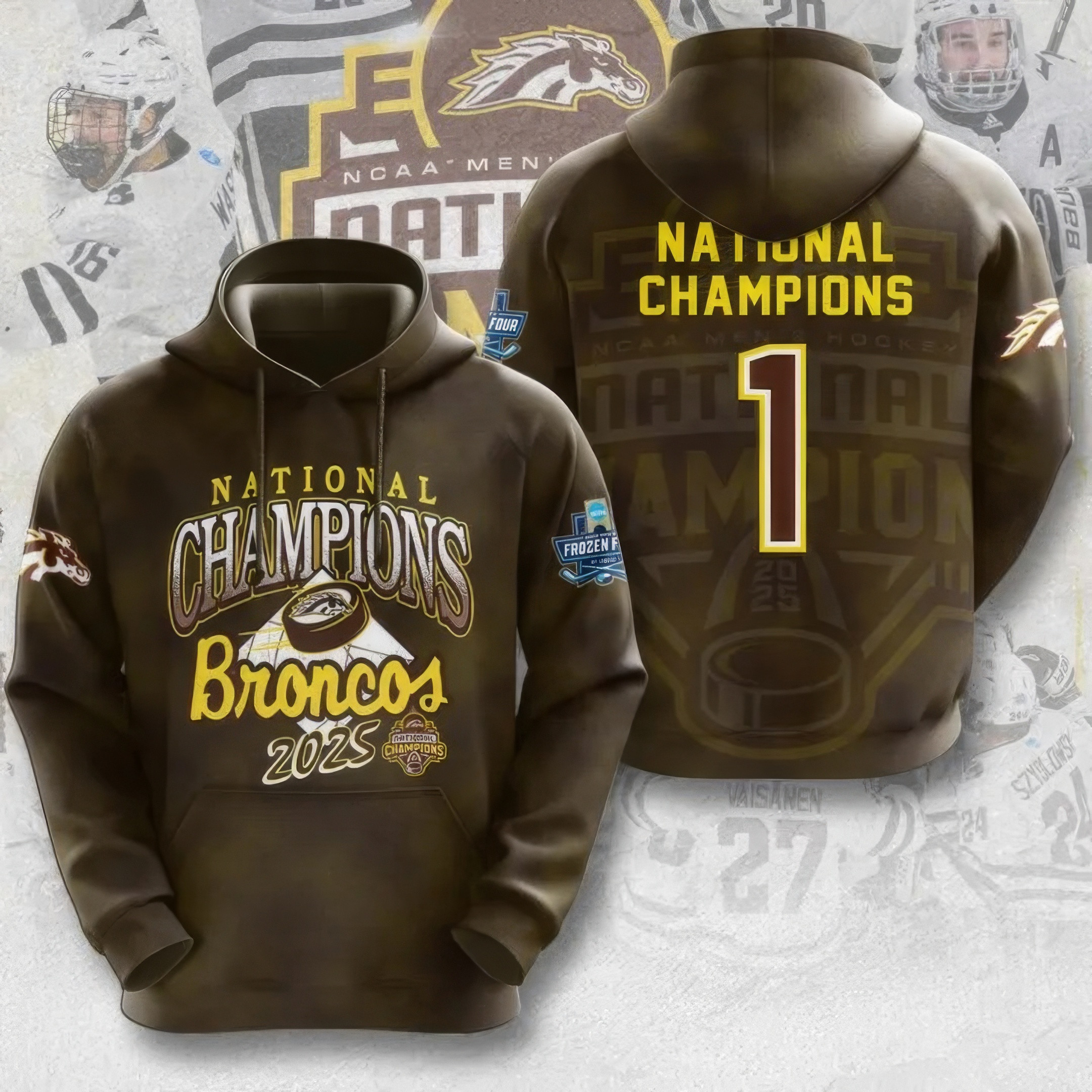 WMU Hockey 2025 National Champion Hoodie Unique Gifts For Hockey Fans-1