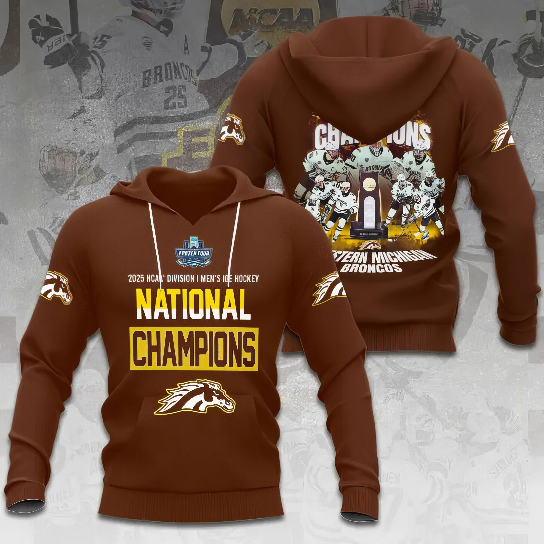 WMU Hockey 2025 National Champion Hoodie Unique Gifts For Hockey Lovers-1