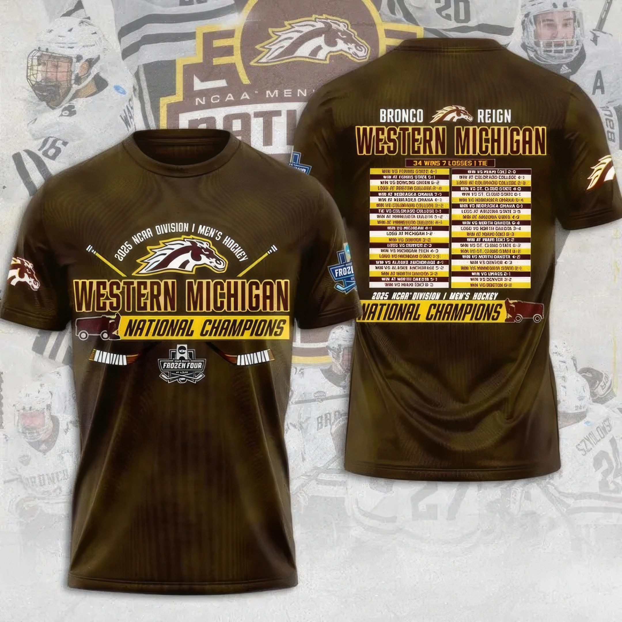 WMU Hockey 2025 National Champion Shirt Presents For Hockey Fans-1