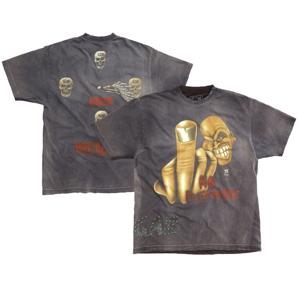 WWE Cactus Jack Merch T-Shirt Travis Scott Wrestlemania Merch CJ No Bystanders Stone-1