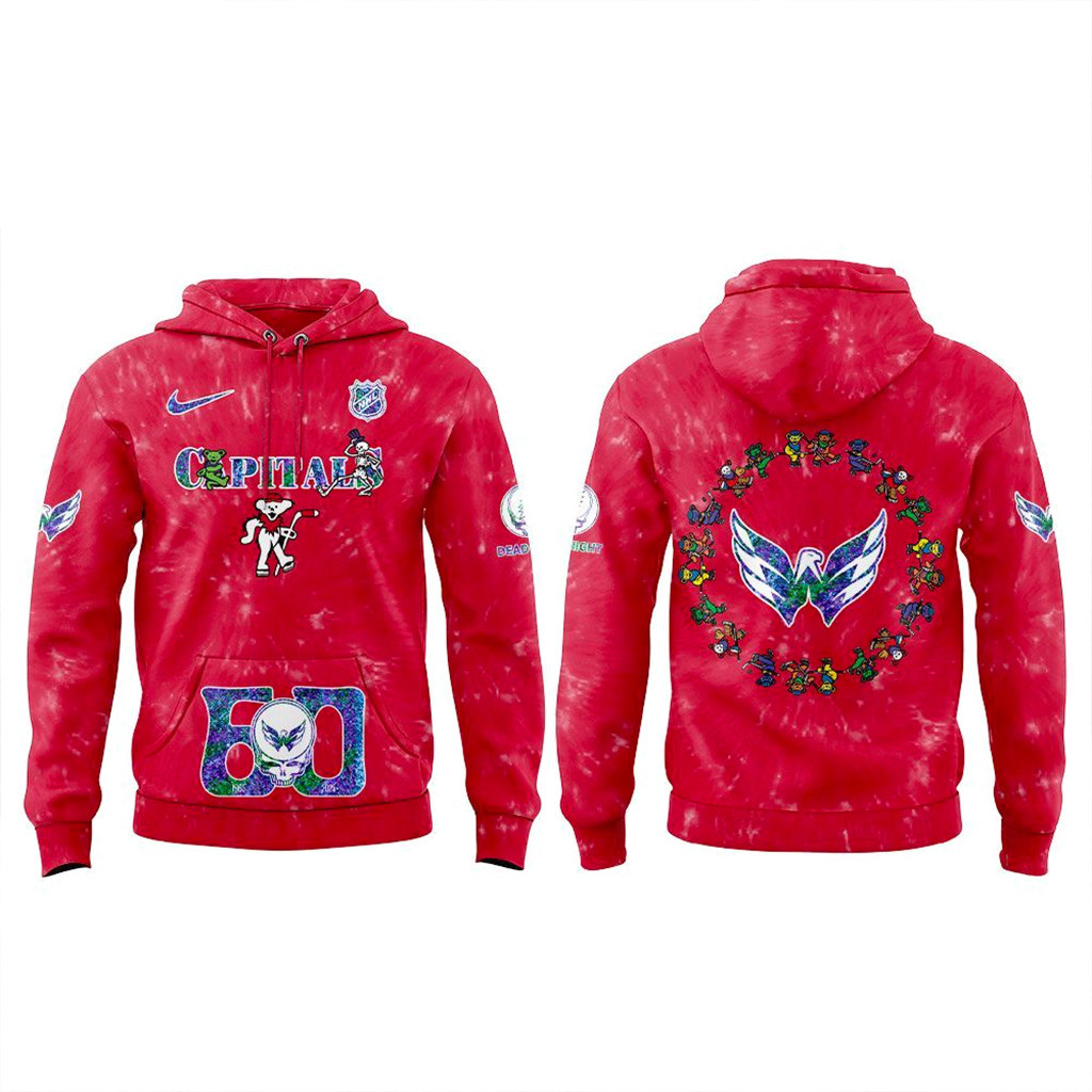 Washington Capitals Grateful Dead 60th Anniversary Hoodie Capitals Merch Christmas Gifts For Him-1