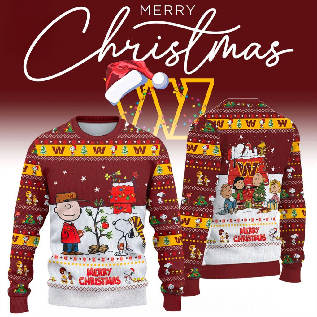 Washington Commanders 2025 Snoopy Christmas Ugly Sweater Commanders Merch Xmas Gifts For Son-1 Washington Commanders 2025 Snoopy Christmas Ugly Sweater Commanders Merch Xmas Gifts For Son-1