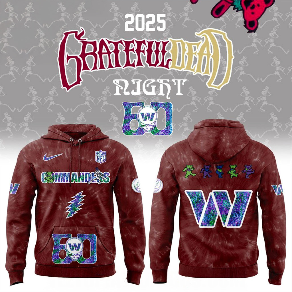 Washington Commanders Grateful Dead Night 60th Hoodie Commanders Merch Best Gifts For Dad-1