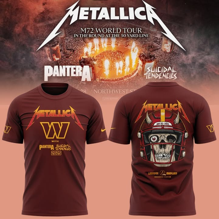 Washington Commanders Metallica 2025 Shirt M72 World Tour With Pantera Suicidal Tendencies-1