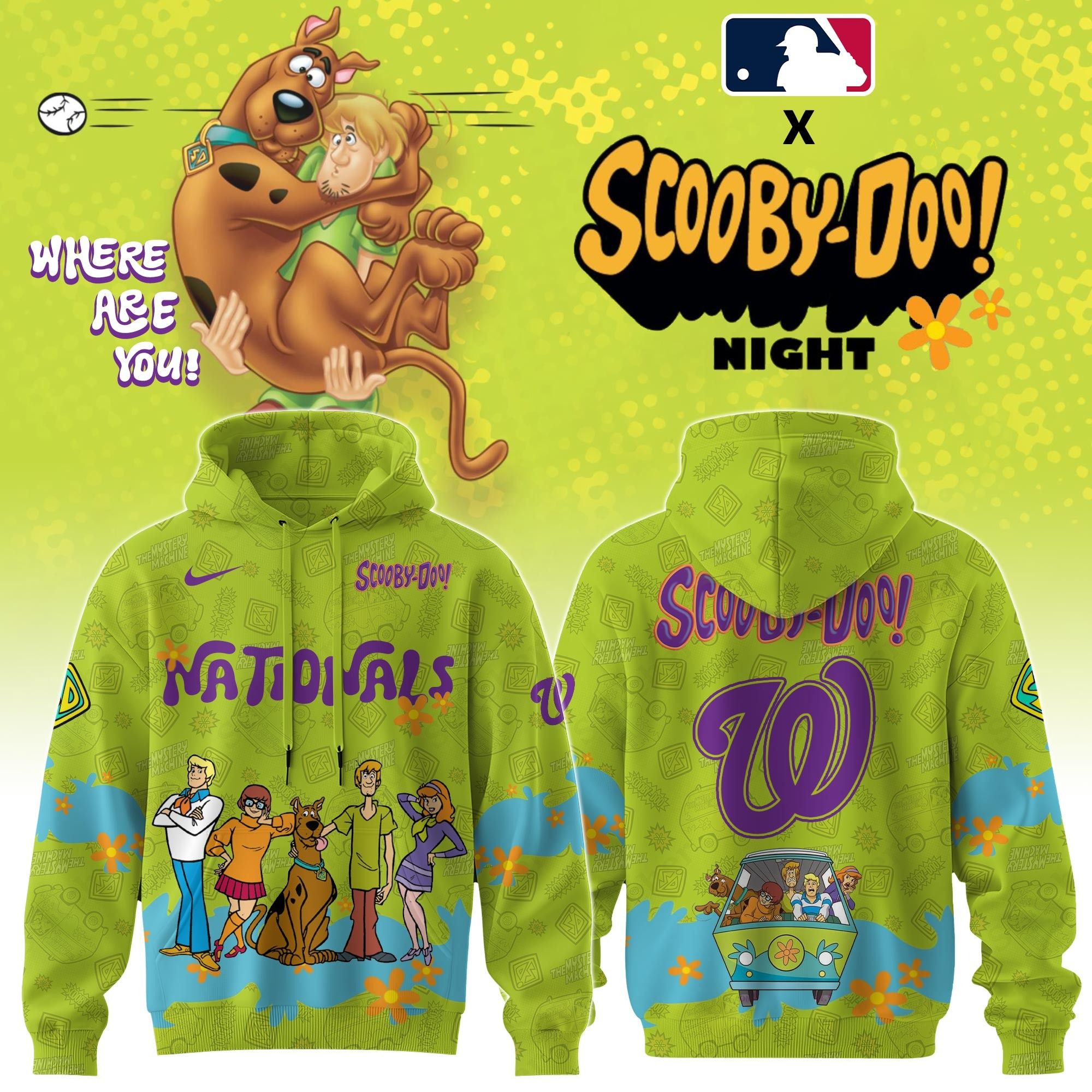 Washington Nationals Mlb X Scooby Doo Night Hoodie Best Gifts For Baseball Fans-1