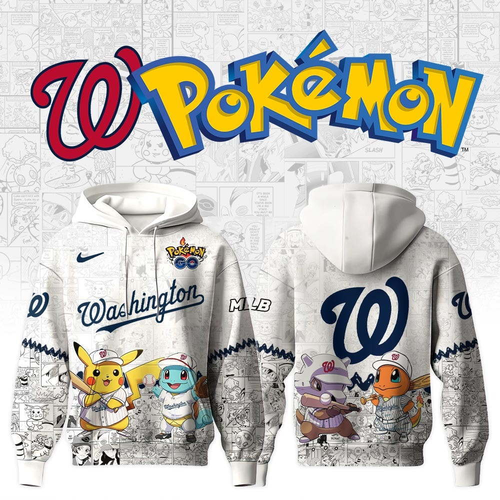 Washington Nationals X Pokemon Go Hoodie MLB Merch Gifts For Baseball Fans For Him Her-1