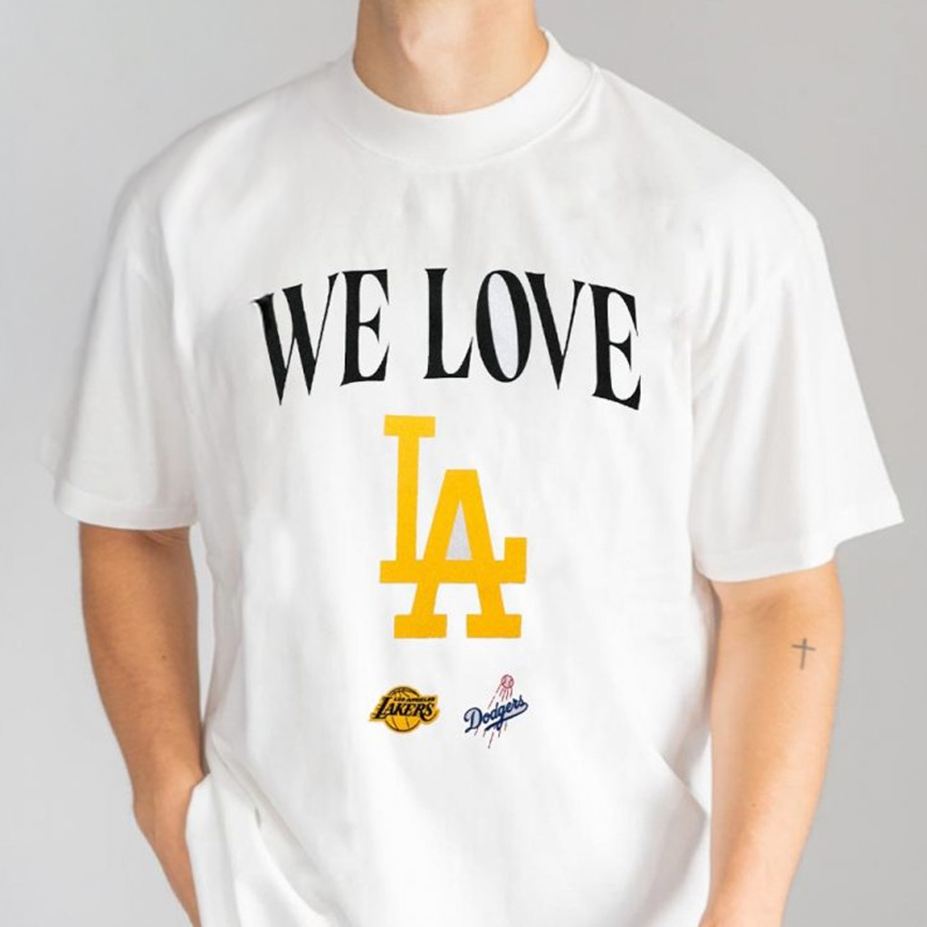 We Love LA Lakers x Dodgers T-Shirt Fan Merch Xmas Presents For Him-1