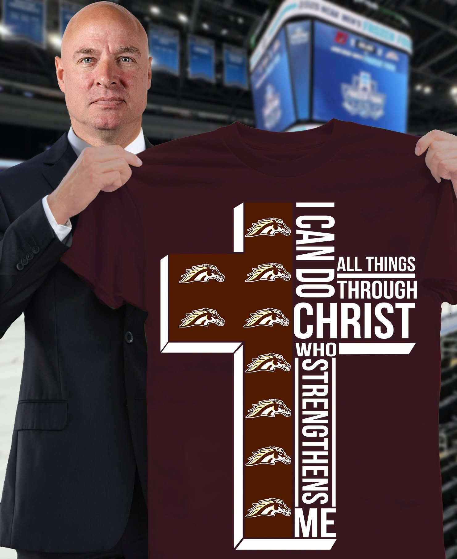 Western Michigan Broncos Faith T-Shirt I Can Do All Things Through Christ Who Strengthens Me-1