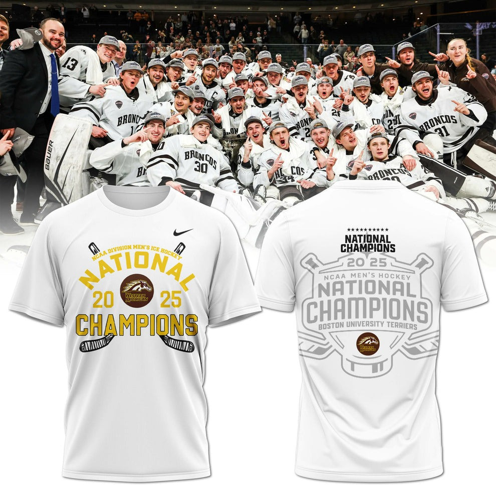 Western Michigan Broncos National Champions 2025 Shirt WMU Hockey Fan Gear Gift Shop-1