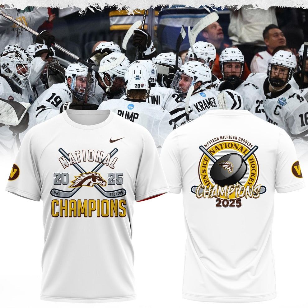 Western Michigan Broncos National Champions 2025 Shirt WMU Men's Ice Hockey Fan Tee Best-1
