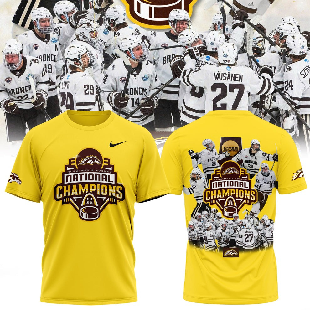 Western Michigan Broncos National Champions 2025 T-Shirt WMU Hockey Fan Gifts For Him-1