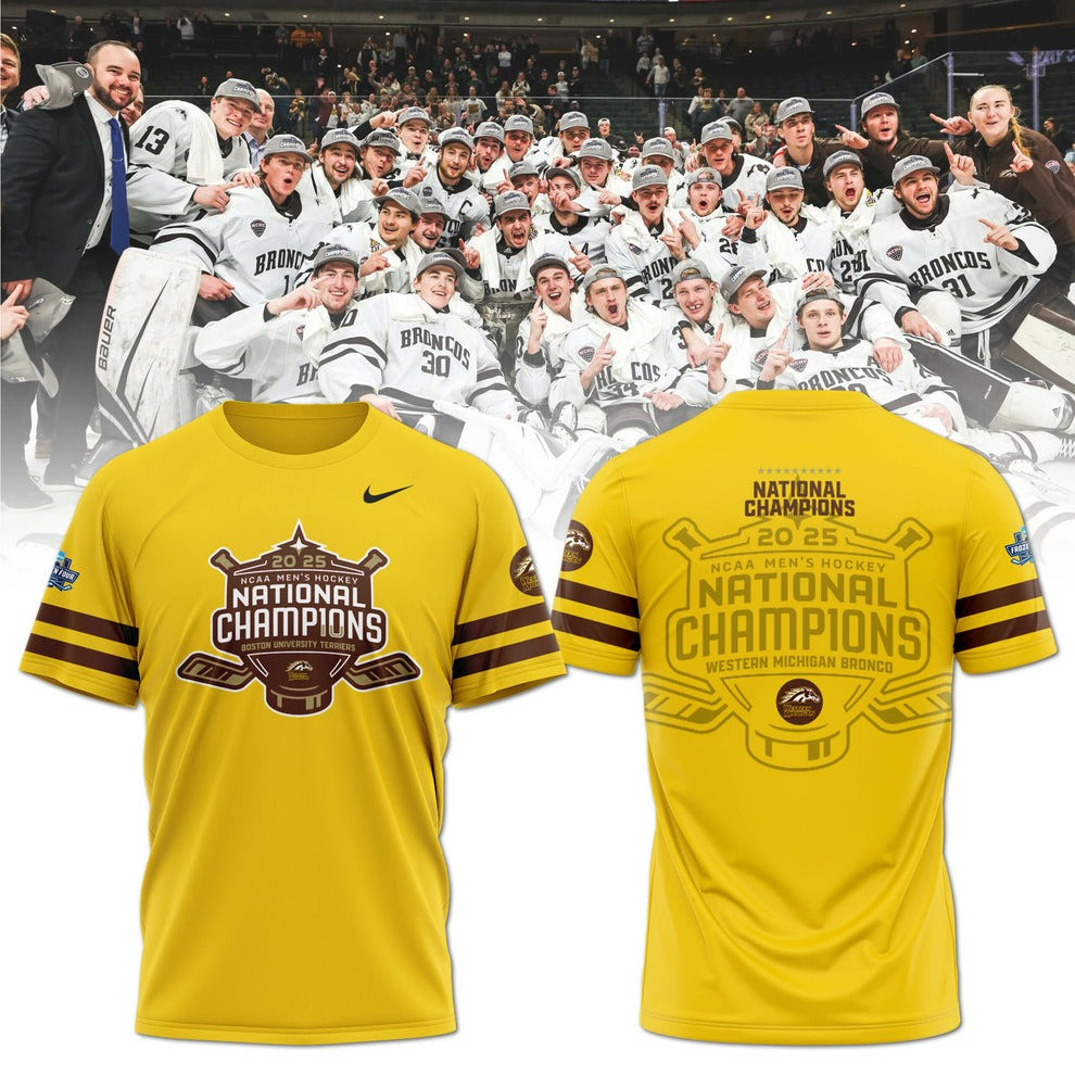 Western Michigan Broncos National Champions 2025 T-Shirt WMU Hockey Gear Apparel Great Gift-1