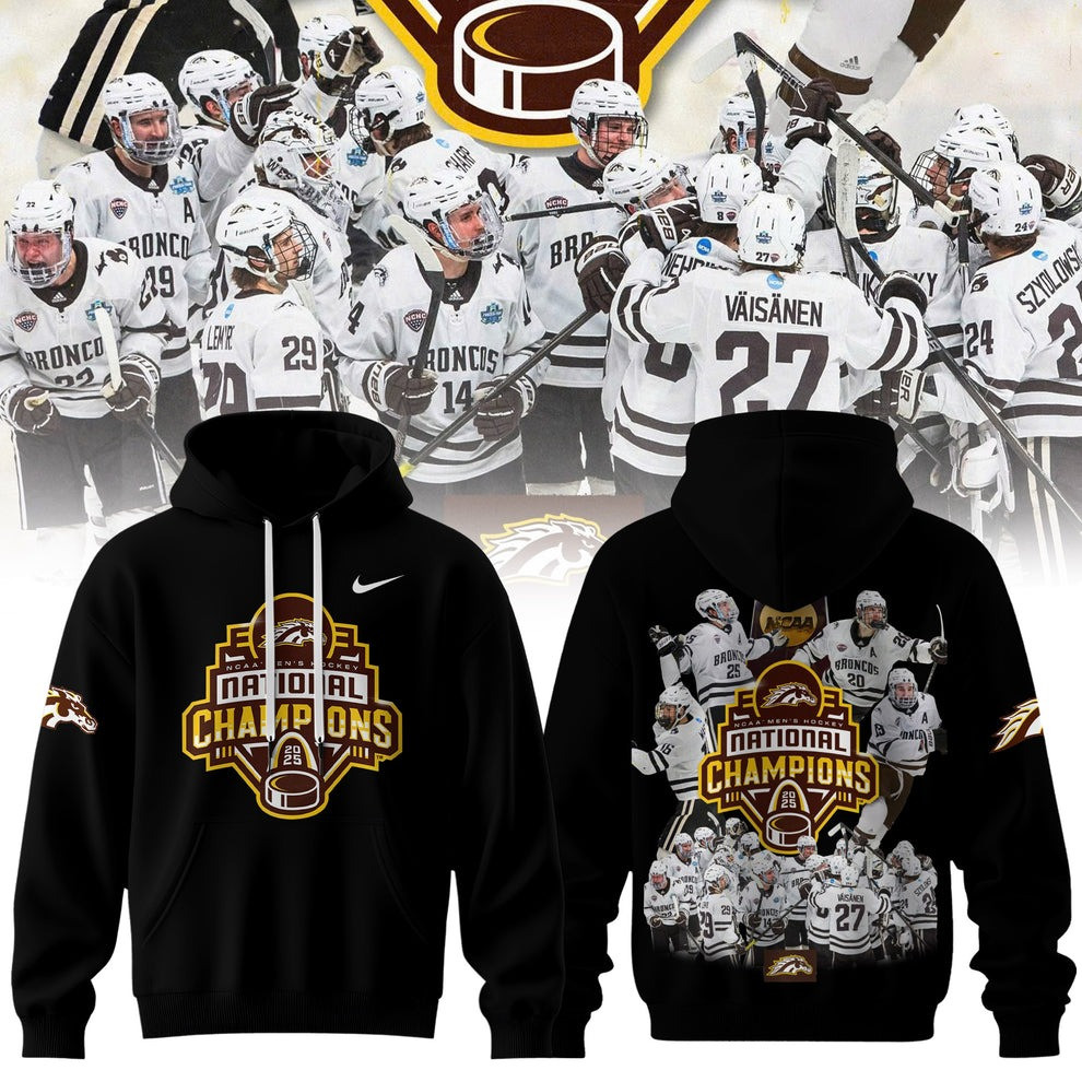Western Michigan Broncos National Champions Hoodie 2025 Ice Hockey Frozen Four Merchandise-1