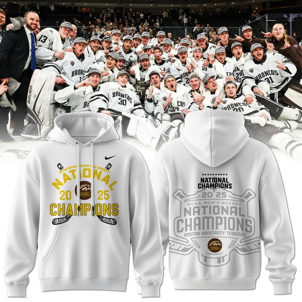 Western Michigan Broncos National Champions Hoodie 2025 WMU Hockey Frozen Four Gifts Item-1 Western Michigan Broncos National Champions Hoodie 2025 WMU Hockey Frozen Four Gifts Item-1