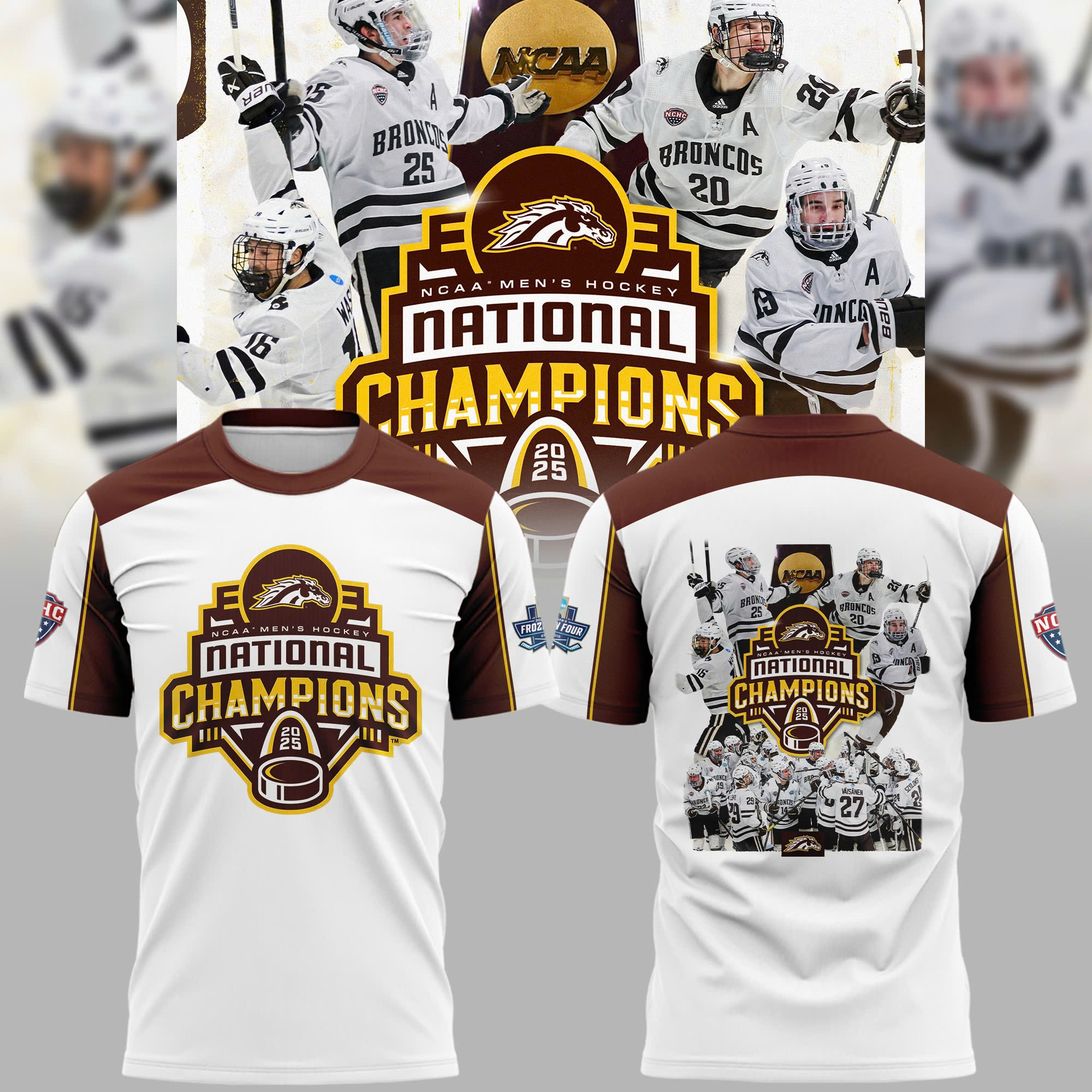 Western Michigan Broncos National Championship 2025 Shirt NCAA Hockey Fan Gear Good Gifts-1