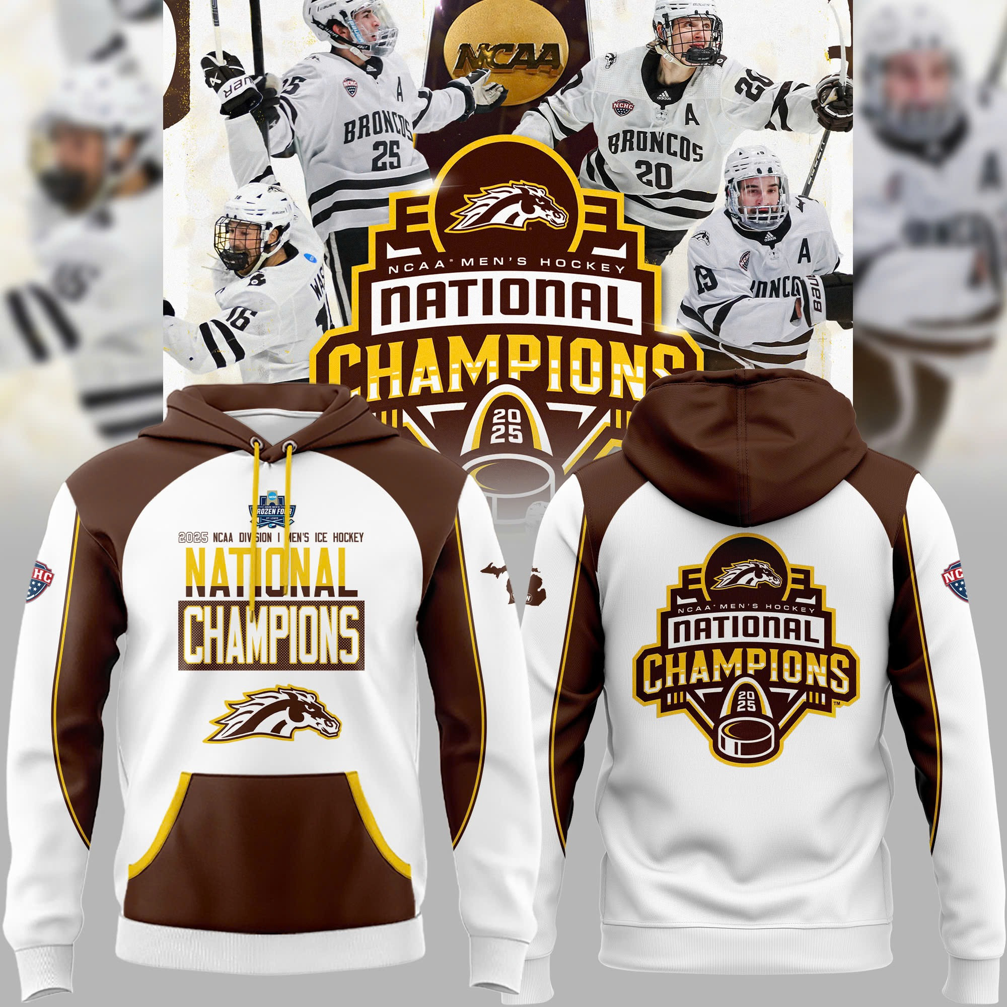 Western Michigan Broncos National Championship Gear Hoodie 2025 NCAA Hockey True Fan Gifts-1 Western Michigan Broncos National Championship Gear Hoodie 2025 NCAA Hockey True Fan Gifts-1