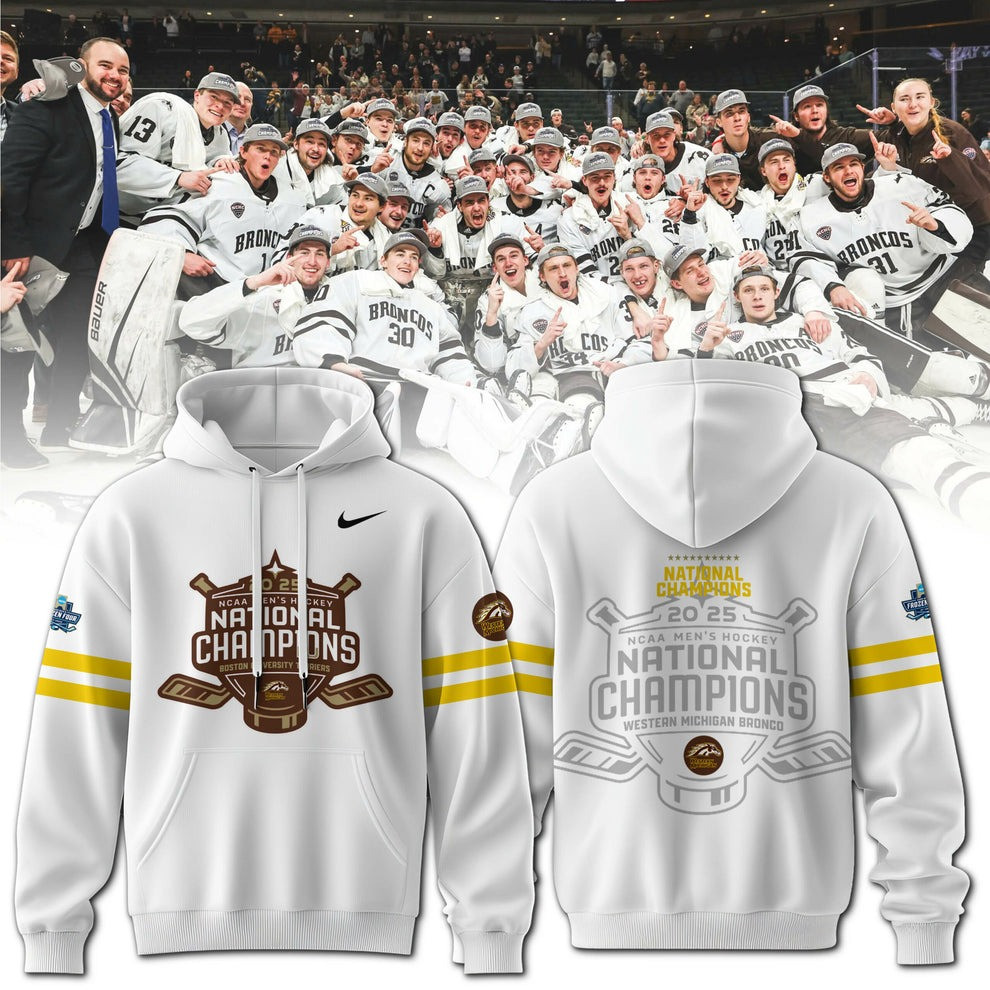 Western Michigan Broncos National Championship Hoodie 2025 Ice Hockey Frozen Four Good Gear-1