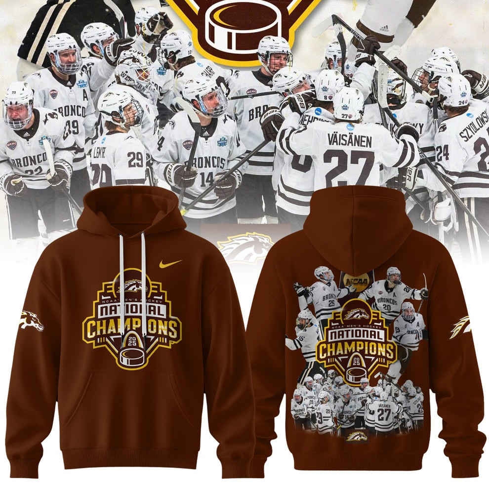 Western Michigan Broncos National Championship Hoodie 2025 NCAA Hockey Frozen Four Gear-1