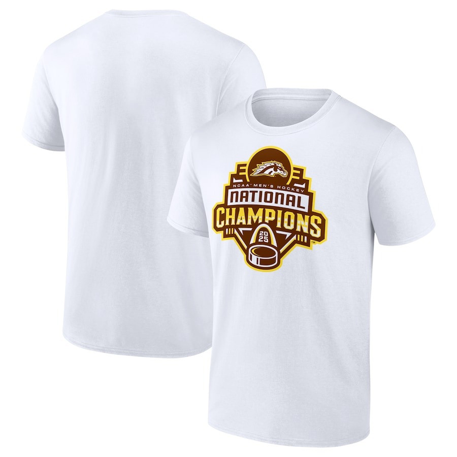 Western Michigan National Championship Gear T-Shirt 2025 NCAA Hockey Champions Fan Gifts-1