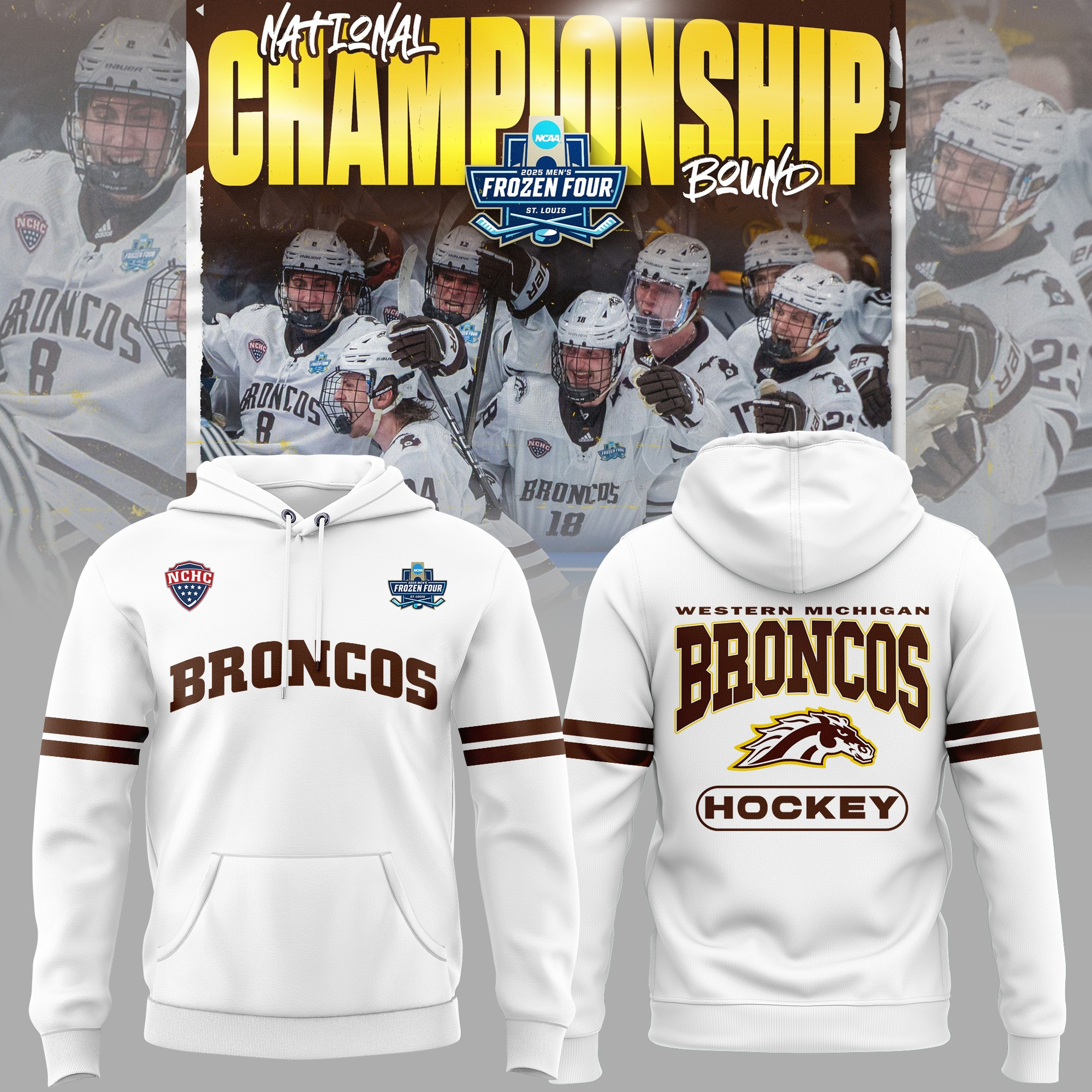 Western Michigan National Championship Hoodie 2025 WMU Hockey Fan Gear Merchandise-1