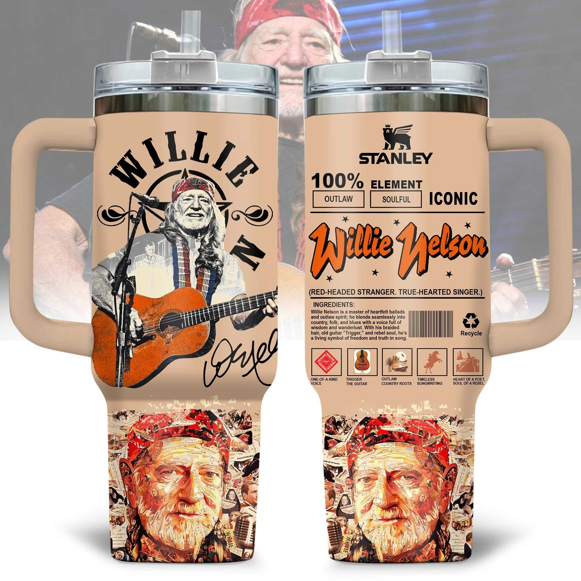 Willie Nelson Tumbler Merchandise Gifts For Willie Nelson Fan Country Music Lovers-1