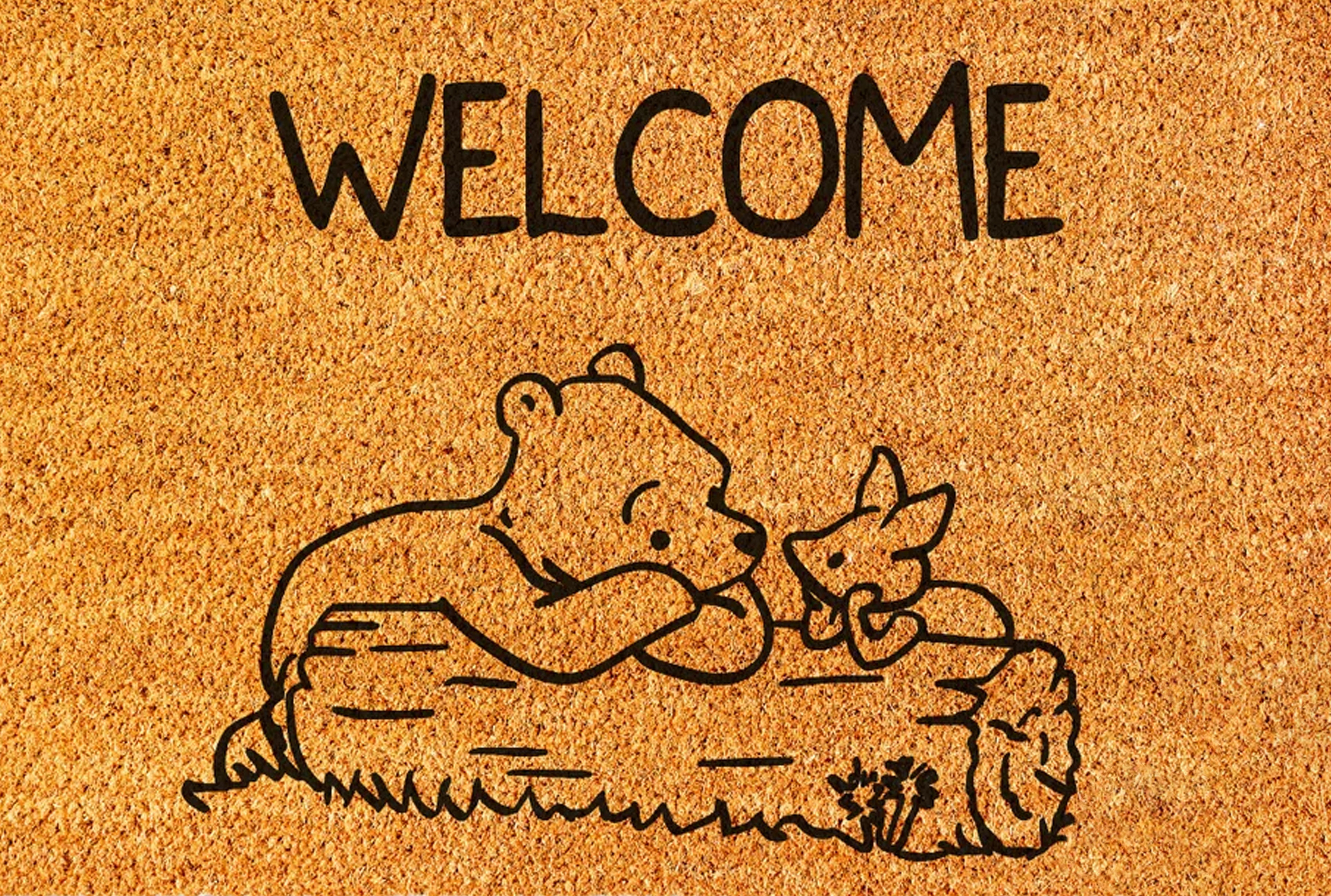 Winnie The Pooh Doormat Cute Bear Piglet Winnie The Pooh Welcome Mat Merchandise-1