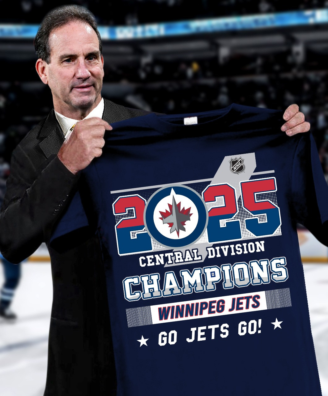Winnipeg Jets Central Division Champions 2025 T-Shirt Go Jet Go Ice Hockey Fan Merch Gifts-1
