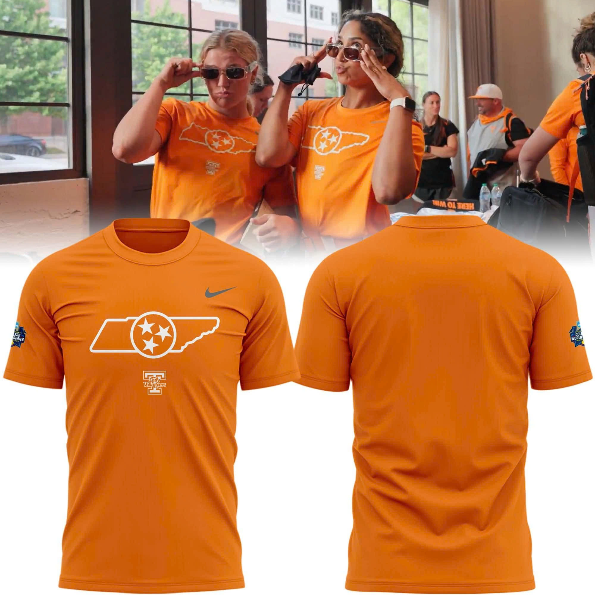Women's College World Series Tennessee Softball T-Shirt Orange Merch Fan Gifts For Her-1