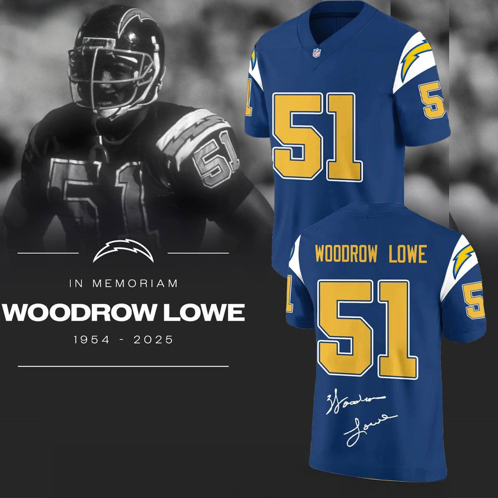 Woodrow Lowe Los Angeles Chargers Jersey LA Chargers Merch Woodrow Lowe Memorial Gifts-1 Woodrow Lowe Los Angeles Chargers Jersey LA Chargers Merch Woodrow Lowe Memorial Gifts-1