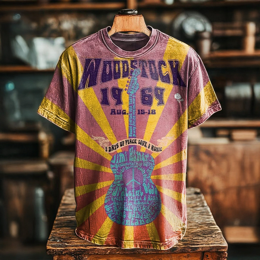 Woodstock 1969 Aug.15-28 3 Days Of Peace Love And Music T-Shirt Vintage Hippie Tee-1 Woodstock 1969 Aug.15-28 3 Days Of Peace Love And Music T-Shirt Vintage Hippie Tee-1