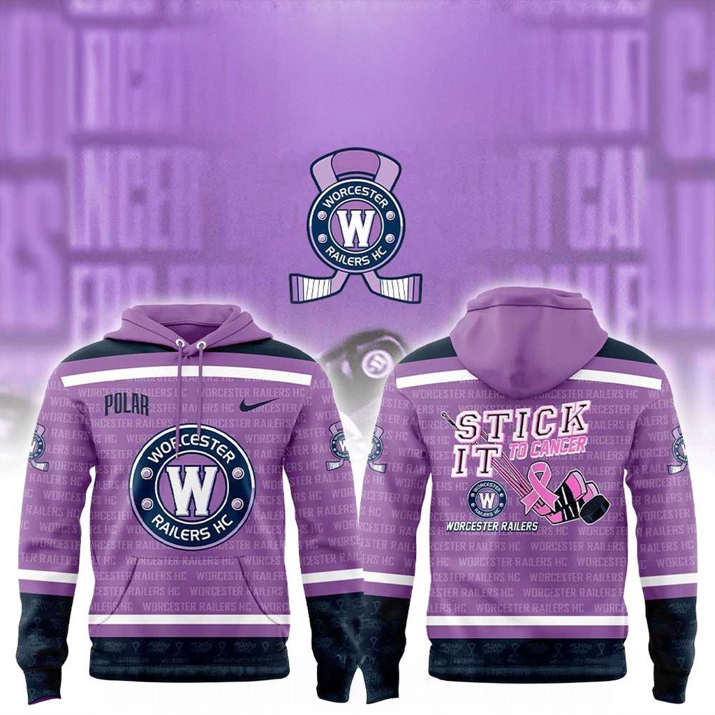 Worcester Railers HC Fighting Cancer Hoodie Railers Merch Xmas Gifts For Dudes-1